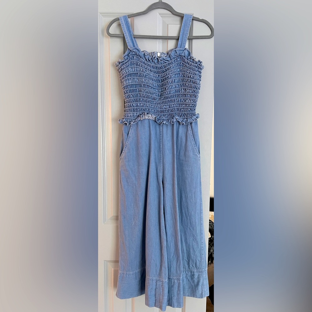 Sea Denim Smocked Jumpsuit